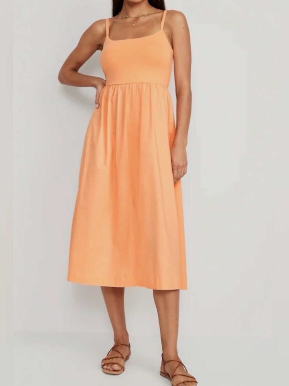 PatPat Women Peach Spaghetti-Strap Dress, Size M, XL
